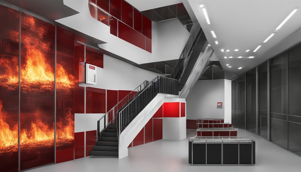 escada pressurizada contra incêndio