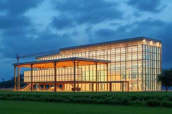 {"prompt":"professional architectural photography of a high-end modern industrial farm facility in Brazil showcasing steel structures and glass facades integrated with rural landscape cinematic lighting high tech agribusiness architecture photorealistic sharp focus","originalPrompt":"professional architectural photography of a high-end modern industrial farm facility in Brazil showcasing steel structures and glass facades integrated with rural landscape cinematic lighting high tech agribusiness architecture photorealistic sharp focus","width":512,"height":512,"seed":42,"model":"flux","safe":false,"quality":"medium","image":[],"transparent":false,"reasoning":"balanced","audio":true,"dimensionsExplicit":true,"isMature":false,"isChild":false,"trackingData":{"actualModel":"flux","usage":{"completionImageTokens":1,"totalTokenCount":1}}}