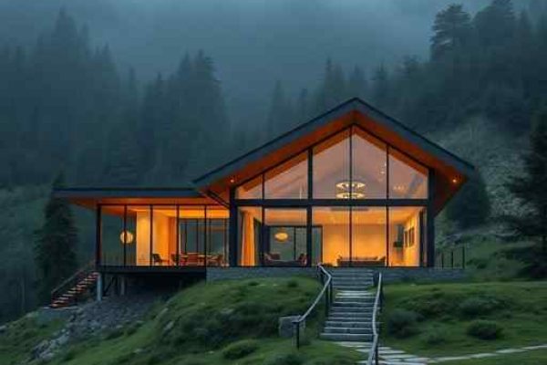 {"prompt":"professional architectural photography of a luxury eco-lodge in a mountainous region, high-end residential design with floor-to-ceiling windows, cinematic lighting, sharp focus, photorealistic, modern architecture integrated with dense nature and trekking trails, warm interiors, minimalist luxury estate","originalPrompt":"professional architectural photography of a luxury eco-lodge in a mountainous region, high-end residential design with floor-to-ceiling windows, cinematic lighting, sharp focus, photorealistic, modern architecture integrated with dense nature and trekking trails, warm interiors, minimalist luxury estate","width":512,"height":512,"seed":42,"model":"flux","safe":false,"quality":"medium","image":[],"transparent":false,"reasoning":"balanced","audio":true,"dimensionsExplicit":true,"isMature":false,"isChild":false,"trackingData":{"actualModel":"flux","usage":{"completionImageTokens":1,"totalTokenCount":1}}}