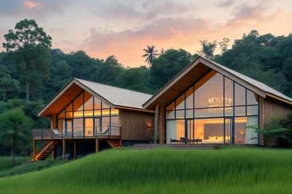 {"prompt":"professional architectural photography of a luxury eco-resort in a lush green landscape high-end residential design with modern wooden structures and large glass facades cinematic lighting during sunset photorealistic sharp focus sustainable luxury estate exterior","originalPrompt":"professional architectural photography of a luxury eco-resort in a lush green landscape high-end residential design with modern wooden structures and large glass facades cinematic lighting during sunset photorealistic sharp focus sustainable luxury estate exterior","width":512,"height":512,"seed":42,"model":"flux","safe":false,"quality":"medium","image":[],"transparent":false,"reasoning":"balanced","audio":true,"dimensionsExplicit":true,"isMature":false,"isChild":false,"trackingData":{"actualModel":"flux","usage":{"completionImageTokens":1,"totalTokenCount":1}}}