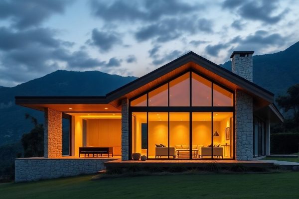 {"prompt":"professional architectural photography of a luxury modern cabin in the mountains of southern brazil at dusk with warm cinematic lighting visible through large floor to ceiling glass panels high-end residential design natural stone and wood facade sharp focus photorealistic","originalPrompt":"professional architectural photography of a luxury modern cabin in the mountains of southern brazil at dusk with warm cinematic lighting visible through large floor to ceiling glass panels high-end residential design natural stone and wood facade sharp focus photorealistic","seed":42,"model":"flux","safe":false,"quality":"medium","image":[],"transparent":false,"reasoning":"balanced","audio":true,"width":1024,"height":1024,"dimensionsExplicit":false,"isMature":false,"isChild":false,"trackingData":{"actualModel":"flux","usage":{"completionImageTokens":1,"totalTokenCount":1}}}