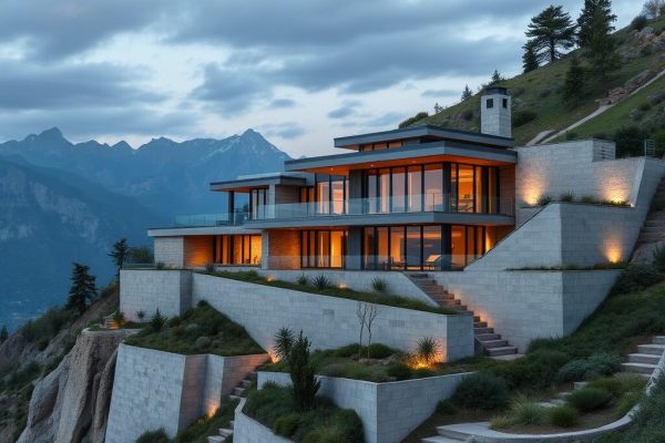 {"prompt":"professional architectural photography of a luxury modern house built on a steep hill side with robust concrete retaining walls and panoramic mountain views high-end residential design cinematic lighting sharp focus photorealistic","originalPrompt":"professional architectural photography of a luxury modern house built on a steep hill side with robust concrete retaining walls and panoramic mountain views high-end residential design cinematic lighting sharp focus photorealistic","seed":42,"model":"flux","safe":false,"quality":"medium","image":[],"transparent":false,"reasoning":"balanced","audio":true,"width":1024,"height":1024,"dimensionsExplicit":false,"has_nsfw_concept":false,"concept":null,"trackingData":{"actualModel":"flux","usage":{"completionImageTokens":1,"totalTokenCount":1}}}