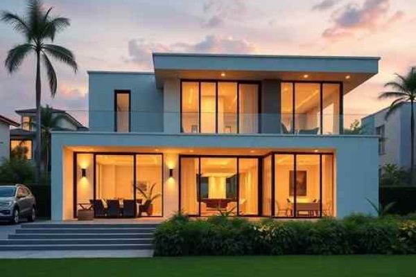 {"prompt":"professional architectural photography of a luxury modern house exterior in brazilian high-end residential development cinematic lighting sharp focus photorealistic minimalist elegant design lush green landscaping sunset atmosphere","originalPrompt":"professional architectural photography of a luxury modern house exterior in brazilian high-end residential development cinematic lighting sharp focus photorealistic minimalist elegant design lush green landscaping sunset atmosphere","width":512,"height":512,"seed":42,"model":"flux","safe":false,"quality":"medium","image":[],"transparent":false,"reasoning":"balanced","audio":true,"dimensionsExplicit":true,"isMature":false,"isChild":false,"trackingData":{"actualModel":"flux","usage":{"completionImageTokens":1,"totalTokenCount":1}}}