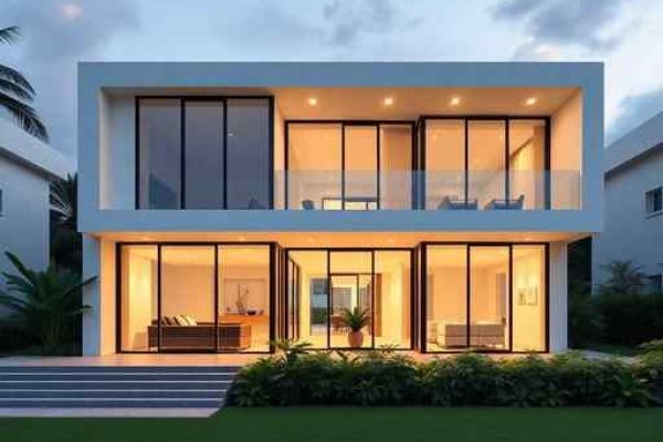 {"prompt":"professional architectural photography of a luxury modern house in a gated community in Brazil high-end residential design minimalist interiors elegant facade with floor-to-ceiling glass windows warm cinematic lighting lush landscaping sharp focus photorealistic render","originalPrompt":"professional architectural photography of a luxury modern house in a gated community in Brazil high-end residential design minimalist interiors elegant facade with floor-to-ceiling glass windows warm cinematic lighting lush landscaping sharp focus photorealistic render","width":512,"height":512,"seed":42,"model":"flux","safe":false,"quality":"medium","image":[],"transparent":false,"reasoning":"balanced","audio":true,"dimensionsExplicit":true,"isMature":false,"isChild":false,"trackingData":{"actualModel":"flux","usage":{"completionImageTokens":1,"totalTokenCount":1}}}