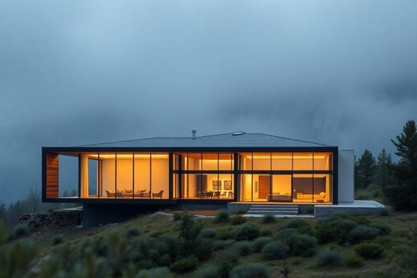 {"prompt":"professional architectural photography of a luxury modern house nestled in a misty mountain landscape near canyons high-end residential design with floor-to-ceiling glass facades cinematic lighting warm interior glow sharp focus photorealistic environment with native vegetation","originalPrompt":"professional architectural photography of a luxury modern house nestled in a misty mountain landscape near canyons high-end residential design with floor-to-ceiling glass facades cinematic lighting warm interior glow sharp focus photorealistic environment with native vegetation","seed":42,"model":"flux","safe":false,"quality":"medium","image":[],"transparent":false,"reasoning":"balanced","audio":true,"width":1024,"height":1024,"dimensionsExplicit":false,"isMature":false,"isChild":false,"trackingData":{"actualModel":"flux","usage":{"completionImageTokens":1,"totalTokenCount":1}}}