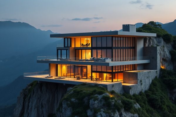 {"prompt":"professional architectural photography of a luxury modern mansion perched on a steep mountain slope in brazil high-end residential design with floor-to-ceiling glass walls cantilevered concrete balconies cinematic lighting at dusk sharp focus photorealistic mountainous landscape background sophisticated materials","originalPrompt":"professional architectural photography of a luxury modern mansion perched on a steep mountain slope in brazil high-end residential design with floor-to-ceiling glass walls cantilevered concrete balconies cinematic lighting at dusk sharp focus photorealistic mountainous landscape background sophisticated materials","seed":42,"model":"flux","safe":false,"quality":"medium","image":[],"transparent":false,"reasoning":"balanced","audio":true,"width":1024,"height":1024,"dimensionsExplicit":false,"has_nsfw_concept":false,"concept":null,"trackingData":{"actualModel":"flux","usage":{"completionImageTokens":1,"totalTokenCount":1}}}