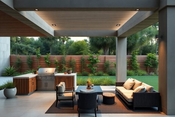 {"prompt":"professional architectural photography of a luxury outdoor gourmet area with barbecue grill high-end residential design modern minimalist furniture cinematic lighting sharp focus photorealistic concrete and wood finishes panoramic view of a lush garden","originalPrompt":"professional architectural photography of a luxury outdoor gourmet area with barbecue grill high-end residential design modern minimalist furniture cinematic lighting sharp focus photorealistic concrete and wood finishes panoramic view of a lush garden","seed":42,"model":"flux","safe":false,"quality":"medium","image":[],"transparent":false,"reasoning":"balanced","audio":true,"width":1024,"height":1024,"dimensionsExplicit":false,"isMature":false,"isChild":false,"trackingData":{"actualModel":"flux","usage":{"completionImageTokens":1,"totalTokenCount":1}}}