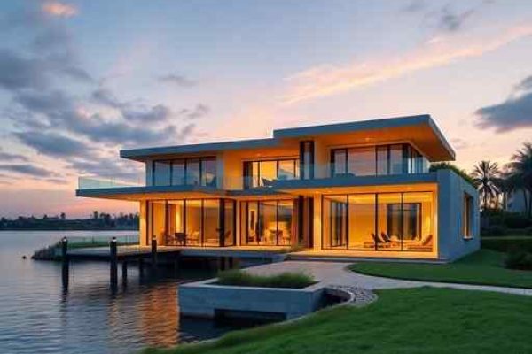 {"prompt":"professional architectural photography of a luxury riverfront residence in Marilena with a modern private pier high-end residential design cinematic lighting at sunset pristine landscaping sharp focus photorealistic structures of concrete and steel integrated with nature","originalPrompt":"professional architectural photography of a luxury riverfront residence in Marilena with a modern private pier high-end residential design cinematic lighting at sunset pristine landscaping sharp focus photorealistic structures of concrete and steel integrated with nature","width":512,"height":512,"seed":42,"model":"flux","safe":false,"quality":"medium","image":[],"transparent":false,"reasoning":"balanced","audio":true,"dimensionsExplicit":true,"isMature":false,"isChild":false,"trackingData":{"actualModel":"flux","usage":{"completionImageTokens":1,"totalTokenCount":1}}}