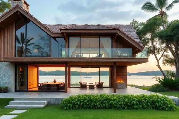 {"prompt":"professional architectural photography of a luxury rustic beach house in southern brazil, high-end residential design, large glass windows facing a river estuary, natural stone and wood cladding, cinematic lighting, sharp focus, photorealistic, lush green landscape surrounding the property","originalPrompt":"professional architectural photography of a luxury rustic beach house in southern brazil, high-end residential design, large glass windows facing a river estuary, natural stone and wood cladding, cinematic lighting, sharp focus, photorealistic, lush green landscape surrounding the property","seed":42,"model":"flux","safe":false,"quality":"medium","image":[],"transparent":false,"reasoning":"balanced","audio":true,"width":1024,"height":1024,"dimensionsExplicit":false,"isMature":false,"isChild":false,"trackingData":{"actualModel":"flux","usage":{"completionImageTokens":1,"totalTokenCount":1}}}