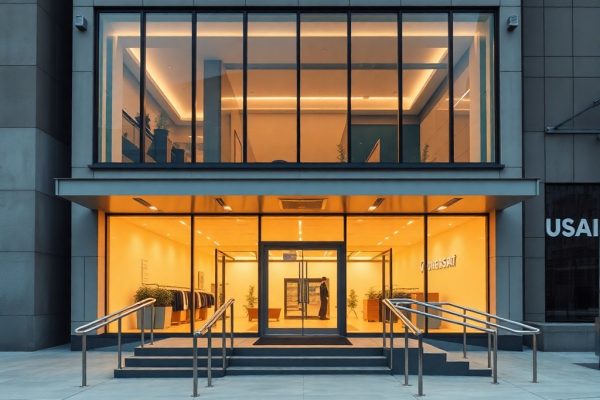 {"prompt":"professional architectural photography of a modern commercial building exterior with universal design ramps and wide glass entrances high-end minimalist aesthetic warm cinematic lighting sharp focus photorealistic luxury urban setting","originalPrompt":"professional architectural photography of a modern commercial building exterior with universal design ramps and wide glass entrances high-end minimalist aesthetic warm cinematic lighting sharp focus photorealistic luxury urban setting","seed":42,"model":"flux","safe":false,"quality":"medium","image":[],"transparent":false,"reasoning":"balanced","audio":true,"width":1024,"height":1024,"dimensionsExplicit":false,"isMature":false,"isChild":false,"trackingData":{"actualModel":"flux","usage":{"completionImageTokens":1,"totalTokenCount":1}}}