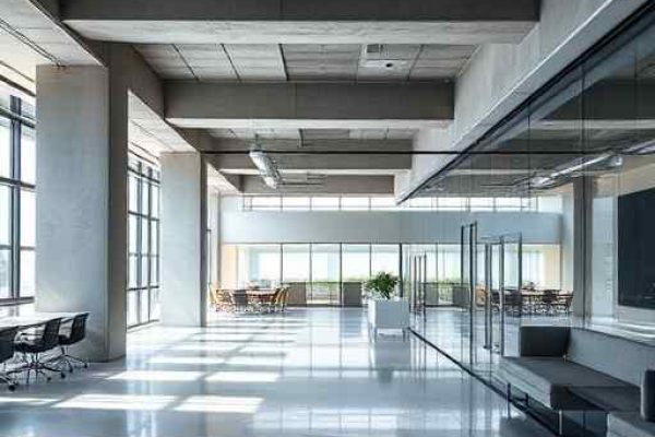 {"prompt":"professional architectural photography of a modern corporate office interior for a tech startup, minimalist design, open floor plan, cinematic lighting, high-end finishes with exposed concrete and glass partitions, sharp focus, photorealistic render","originalPrompt":"professional architectural photography of a modern corporate office interior for a tech startup, minimalist design, open floor plan, cinematic lighting, high-end finishes with exposed concrete and glass partitions, sharp focus, photorealistic render","width":512,"height":512,"seed":42,"model":"flux","safe":false,"quality":"medium","image":[],"transparent":false,"reasoning":"balanced","audio":true,"dimensionsExplicit":true,"has_nsfw_concept":false,"concept":null,"trackingData":{"actualModel":"flux","usage":{"completionImageTokens":1,"totalTokenCount":1}}}
