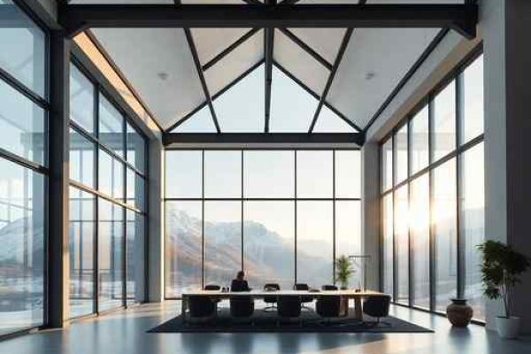 {"prompt":"Professional architectural photography of a modern engineering consultancy office in a mountainous region with panoramic windows showing a high-end residential design and structural steel beams exposed in a minimalist interior setting cinematic lighting sharp focus photorealistic","originalPrompt":"Professional architectural photography of a modern engineering consultancy office in a mountainous region with panoramic windows showing a high-end residential design and structural steel beams exposed in a minimalist interior setting cinematic lighting sharp focus photorealistic","width":512,"height":512,"seed":42,"model":"flux","safe":false,"quality":"medium","image":[],"transparent":false,"reasoning":"balanced","audio":true,"dimensionsExplicit":true,"isMature":false,"isChild":false,"trackingData":{"actualModel":"flux","usage":{"completionImageTokens":1,"totalTokenCount":1}}}