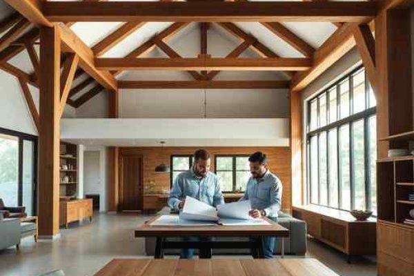 {"prompt":"professional architectural photography of a modern engineering office integrated with traditional timber framing enxaimel restoration project in Brazil high-end residential design cinematic lighting sharp focus photorealistic structural engineers reviewing blueprints on a wooden table bright natural lighting minimalist and elegant environment","originalPrompt":"professional architectural photography of a modern engineering office integrated with traditional timber framing enxaimel restoration project in Brazil high-end residential design cinematic lighting sharp focus photorealistic structural engineers reviewing blueprints on a wooden table bright natural lighting minimalist and elegant environment","width":512,"height":512,"seed":42,"model":"flux","safe":false,"quality":"medium","image":[],"transparent":false,"reasoning":"balanced","audio":true,"dimensionsExplicit":true,"isMature":false,"isChild":false,"trackingData":{"actualModel":"flux","usage":{"completionImageTokens":1,"totalTokenCount":1}}}