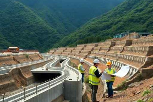 {"prompt":"professional architectural photography of a modern engineering project site in brazilian highlands cinematic lighting showing detailed drainage infrastructure and retaining walls engineers reviewing plans with a lush green mountain background sharp focus photorealistic high-end construction standards","originalPrompt":"professional architectural photography of a modern engineering project site in brazilian highlands cinematic lighting showing detailed drainage infrastructure and retaining walls engineers reviewing plans with a lush green mountain background sharp focus photorealistic high-end construction standards","width":512,"height":512,"seed":42,"model":"flux","safe":false,"quality":"medium","image":[],"transparent":false,"reasoning":"balanced","audio":true,"dimensionsExplicit":true,"isMature":false,"isChild":false,"trackingData":{"actualModel":"flux","usage":{"completionImageTokens":1,"totalTokenCount":1}}}