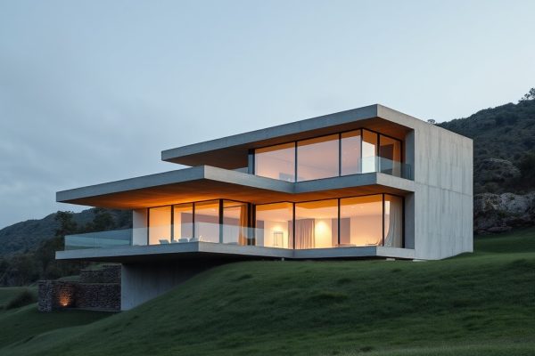 {"prompt":"professional architectural photography of a modern high-end residential house in a hilly landscape in southern brazil with exposed concrete foundations and large glass panes cinematic lighting sharp focus photorealistic minimalist design","originalPrompt":"professional architectural photography of a modern high-end residential house in a hilly landscape in southern brazil with exposed concrete foundations and large glass panes cinematic lighting sharp focus photorealistic minimalist design","seed":42,"model":"flux","safe":false,"quality":"medium","image":[],"transparent":false,"reasoning":"balanced","audio":true,"width":1024,"height":1024,"dimensionsExplicit":false,"has_nsfw_concept":false,"concept":null,"trackingData":{"actualModel":"flux","usage":{"completionImageTokens":1,"totalTokenCount":1}}}