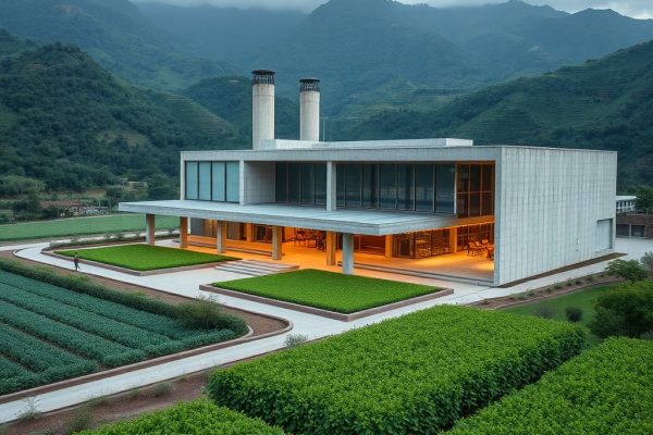 {"prompt":"professional architectural photography of a modern industrial facility in brazil surrounded by lush green farmlands high-end structural design with concrete and steel elements cinematic lighting sharp focus photorealistic wide angle view","originalPrompt":"professional architectural photography of a modern industrial facility in brazil surrounded by lush green farmlands high-end structural design with concrete and steel elements cinematic lighting sharp focus photorealistic wide angle view","seed":42,"model":"flux","safe":false,"quality":"medium","image":[],"transparent":false,"reasoning":"balanced","audio":true,"width":1024,"height":1024,"dimensionsExplicit":false,"has_nsfw_concept":false,"concept":null,"trackingData":{"actualModel":"flux","usage":{"completionImageTokens":1,"totalTokenCount":1}}}