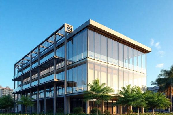 {"prompt":"professional architectural photography of a modern industrial office building in southern brazil with steel structures and large glass facades high-end residential design elements cinematic lighting sharp focus photorealistic urban setting lush landscaping blue sky","originalPrompt":"professional architectural photography of a modern industrial office building in southern brazil with steel structures and large glass facades high-end residential design elements cinematic lighting sharp focus photorealistic urban setting lush landscaping blue sky","seed":42,"model":"flux","safe":false,"quality":"medium","image":[],"transparent":false,"reasoning":"balanced","audio":true,"width":1024,"height":1024,"dimensionsExplicit":false,"isMature":false,"isChild":false,"trackingData":{"actualModel":"flux","usage":{"completionImageTokens":1,"totalTokenCount":1}}}