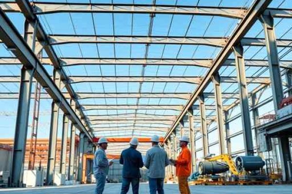 {"prompt":"professional architectural photography of a modern industrial steel warehouse facility with engineers reviewing blueprints on site high end structural design cinematic lighting sharp focus photorealistic clear blue sky steel girders and heavy machinery integration","originalPrompt":"professional architectural photography of a modern industrial steel warehouse facility with engineers reviewing blueprints on site high end structural design cinematic lighting sharp focus photorealistic clear blue sky steel girders and heavy machinery integration","width":512,"height":512,"seed":42,"model":"flux","safe":false,"quality":"medium","image":[],"transparent":false,"reasoning":"balanced","audio":true,"dimensionsExplicit":true,"isMature":false,"isChild":false,"trackingData":{"actualModel":"flux","usage":{"completionImageTokens":1,"totalTokenCount":1}}}