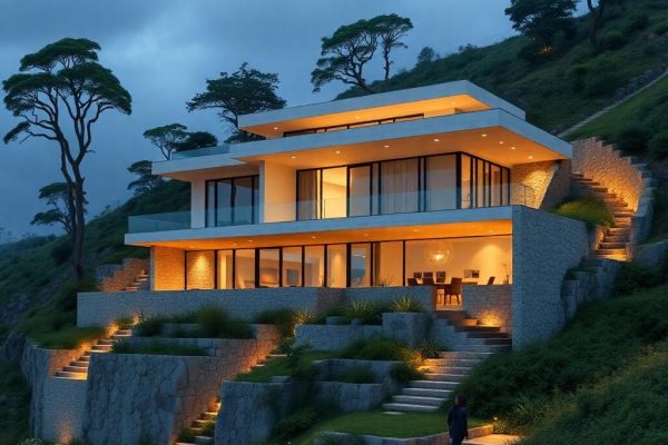 {"prompt":"professional architectural photography of a modern luxury house built on a steep hillside in brazil with advanced retaining walls and engineered drainage systems cinematic lighting sharp focus photorealistic high-end residential design","originalPrompt":"professional architectural photography of a modern luxury house built on a steep hillside in brazil with advanced retaining walls and engineered drainage systems cinematic lighting sharp focus photorealistic high-end residential design","seed":42,"model":"flux","safe":false,"quality":"medium","image":[],"transparent":false,"reasoning":"balanced","audio":true,"width":1024,"height":1024,"dimensionsExplicit":false,"isMature":false,"isChild":false,"trackingData":{"actualModel":"flux","usage":{"completionImageTokens":1,"totalTokenCount":1}}}