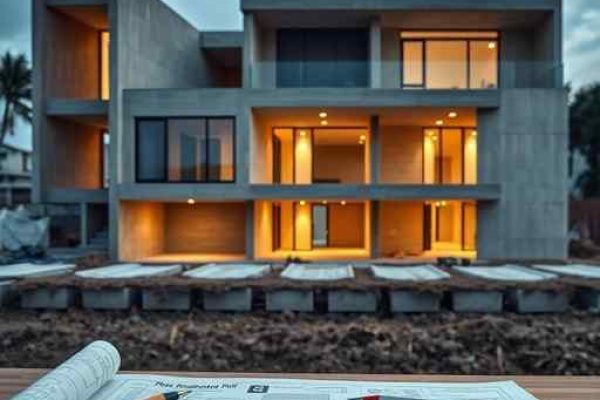 {"prompt":"professional architectural photography of a modern residential construction site in Tijucas do Sul featuring precise foundation work and structured concrete blocks high-end residential design cinematic lighting sharp focus photorealistic blueprint on a table with professional engineering tools in the foreground","originalPrompt":"professional architectural photography of a modern residential construction site in Tijucas do Sul featuring precise foundation work and structured concrete blocks high-end residential design cinematic lighting sharp focus photorealistic blueprint on a table with professional engineering tools in the foreground","width":512,"height":512,"seed":42,"model":"flux","safe":false,"quality":"medium","image":[],"transparent":false,"reasoning":"balanced","audio":true,"dimensionsExplicit":true,"isMature":false,"isChild":false,"trackingData":{"actualModel":"flux","usage":{"completionImageTokens":1,"totalTokenCount":1}}}