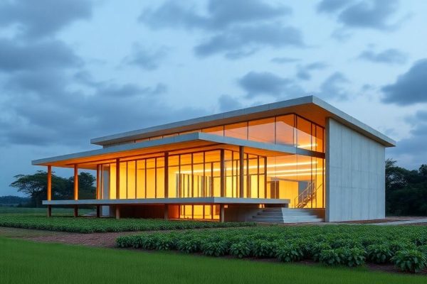 {"prompt":"professional architectural photography of a modern rural farm facility in southern brazil high-end agricultural building design integrated with nature cinematic lighting sharp focus photorealistic structures of concrete and steel clean construction site","originalPrompt":"professional architectural photography of a modern rural farm facility in southern brazil high-end agricultural building design integrated with nature cinematic lighting sharp focus photorealistic structures of concrete and steel clean construction site","seed":42,"model":"flux","safe":false,"quality":"medium","image":[],"transparent":false,"reasoning":"balanced","audio":true,"width":1024,"height":1024,"dimensionsExplicit":false,"isMature":false,"isChild":false,"trackingData":{"actualModel":"flux","usage":{"completionImageTokens":1,"totalTokenCount":1}}}