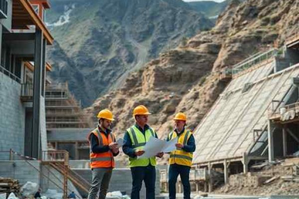 {"prompt":"professional architectural photography showing a modern construction site with structural engineers reviewing blueprints in a mountainous region with retaining walls and slope stabilization systems sharp focus cinematic lighting high-end civil engineering project photorealistic","originalPrompt":"professional architectural photography showing a modern construction site with structural engineers reviewing blueprints in a mountainous region with retaining walls and slope stabilization systems sharp focus cinematic lighting high-end civil engineering project photorealistic","width":512,"height":512,"seed":42,"model":"flux","safe":false,"quality":"medium","image":[],"transparent":false,"reasoning":"balanced","audio":true,"dimensionsExplicit":true,"isMature":false,"isChild":false,"trackingData":{"actualModel":"flux","usage":{"completionImageTokens":1,"totalTokenCount":1}}}